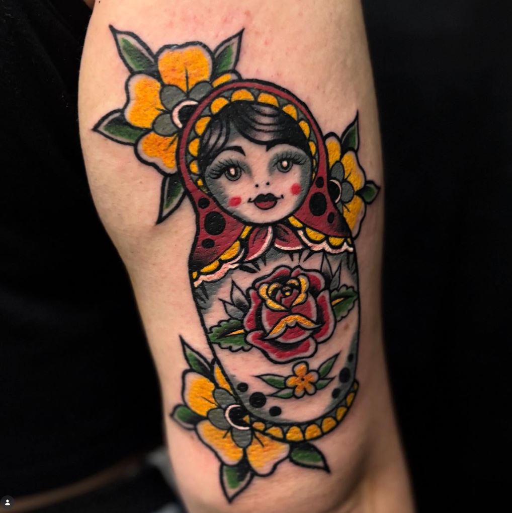 Custom black and grey tattoo work at Outlander Tattoo